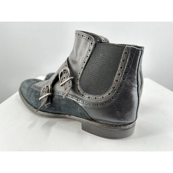 Dolce And Gabbana Double Monk Strap Distressed Suede & Leather Boots Size 11.5-U - Picture 7 of 16